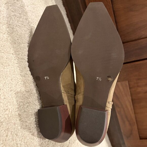 New Lucky Brand Shakell Suede Leather Ankle Boots Western Snip Toe Women's 7.5M - Picture 6 of 10